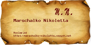 Marschalko Nikoletta névjegykártya